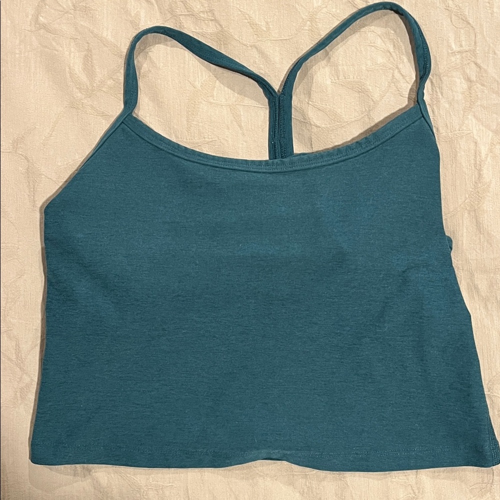 Beyond Yoga Teal Blue Racerback Cropped Tank